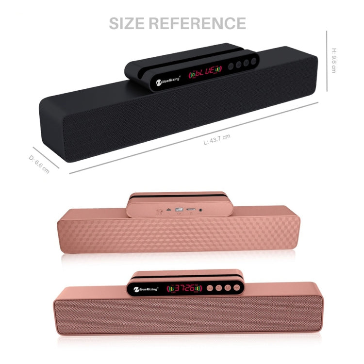 Newrixing NR-5017 LED Bluetooth Portable Speaker TWS Connection Loudspeaker Sound System 10W Stereo Surround Speaker(Black)