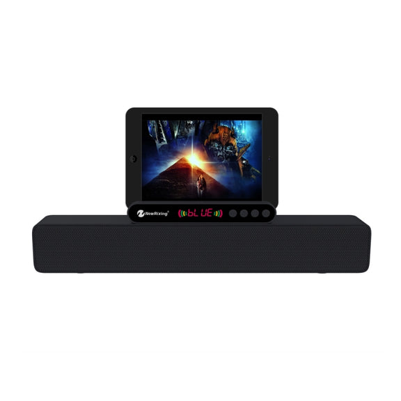 Newrixing NR-5017 LED Bluetooth Portable Speaker TWS Connection Loudspeaker Sound System 10W Stereo Surround Speaker(Black)
