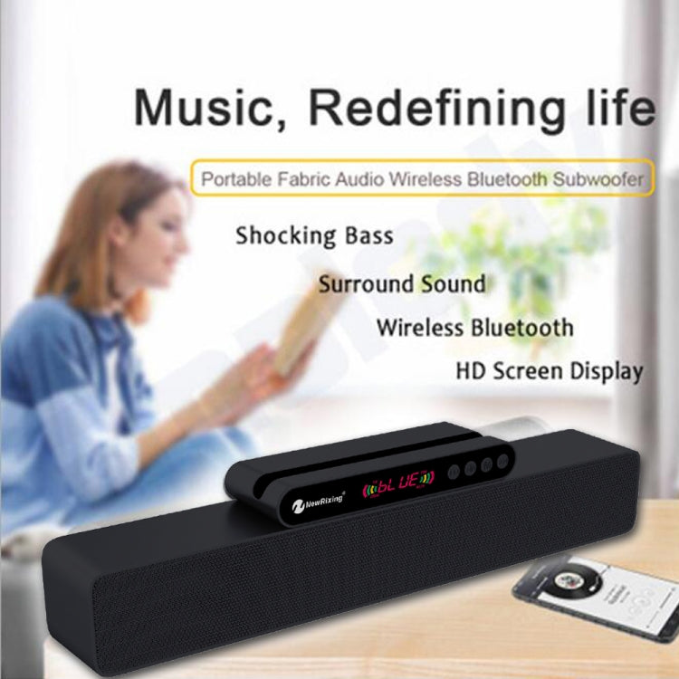 Newrixing NR-5017 LED Bluetooth Portable Speaker TWS Connection Loudspeaker Sound System 10W Stereo Surround Speaker(Black)