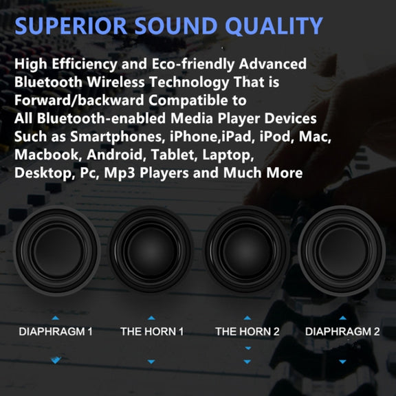 Newrixing NR-5017 LED Bluetooth Portable Speaker TWS Connection Loudspeaker Sound System 10W Stereo Surround Speaker(Black)