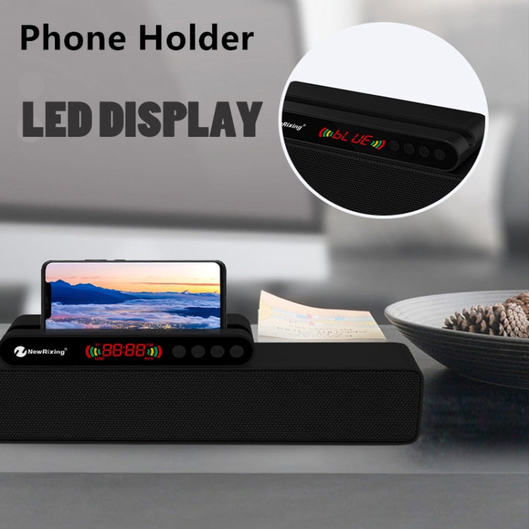 Newrixing NR-5017 LED Bluetooth Portable Speaker TWS Connection Loudspeaker Sound System 10W Stereo Surround Speaker(Black)