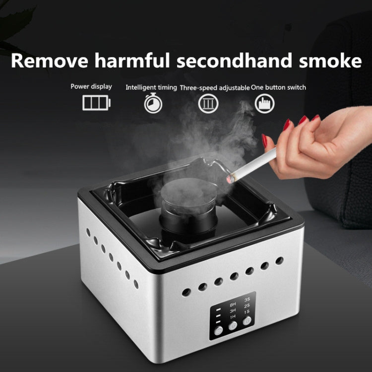Ashtray Air Purifier Home Indoor Smoke Removal Small Desktop Anti-Secondhand Smoke Artifact(Black)