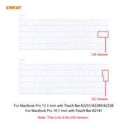 ENKAY TPU Soft Keyboard Protector for MacBook Pro 16 inch A2141 / Pro 13.3 inch A2289 & A2251 & A2338 (2020), US Version