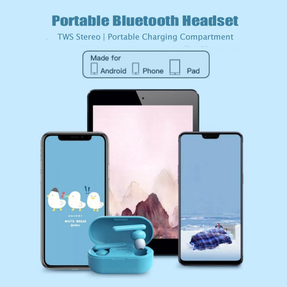 T10 Mini Touch Control Hifi TWS Wireless Bluetooth Earphones With Mic & Charger Box(Blue)
