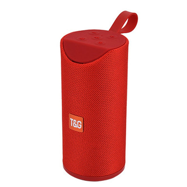T&G TG113 Portable Bluetooth Speakers Water-resistant Stereo Outdoor Loudspeaker MP3 Bass Sound Box with FM Radio(Red)