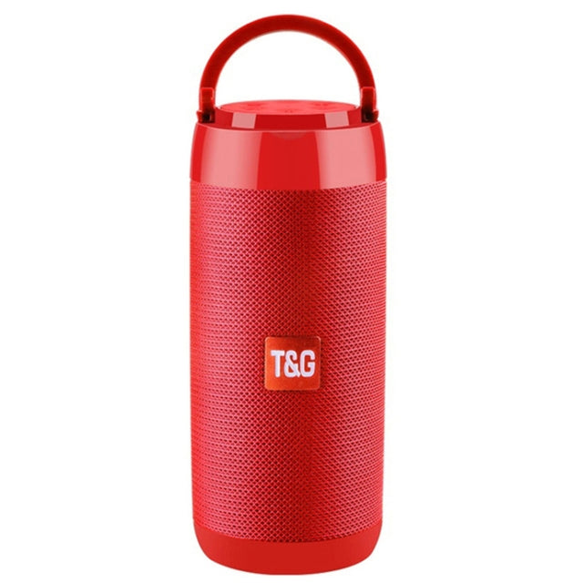 T&G TG113C Column Portable Bluetooth Mini Speaker FM Radio Water-resistant Subwoofer Phone Holder Wireless Loundpeakers(Red)
