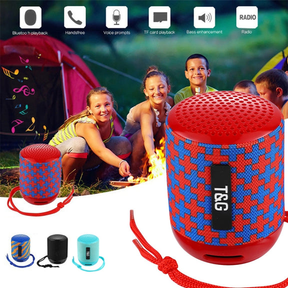 T&G TG129 Portable Wireless Music Speaker Hands-free with MIC, Support TF Card FM(Red)