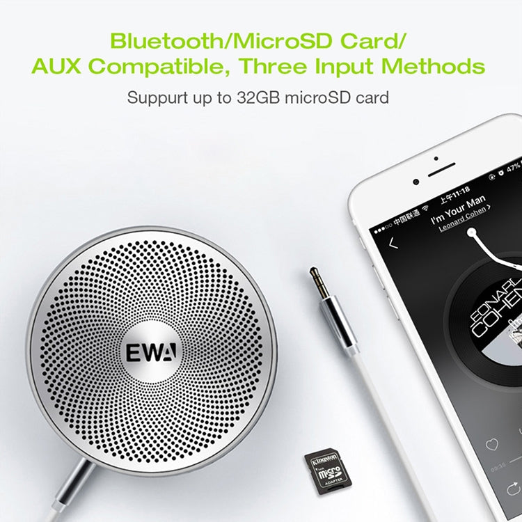 EWA A2 Pro Metal Speaker Outdoor Water-resistant Bluetooth Sound Bass Speaker(Blue)