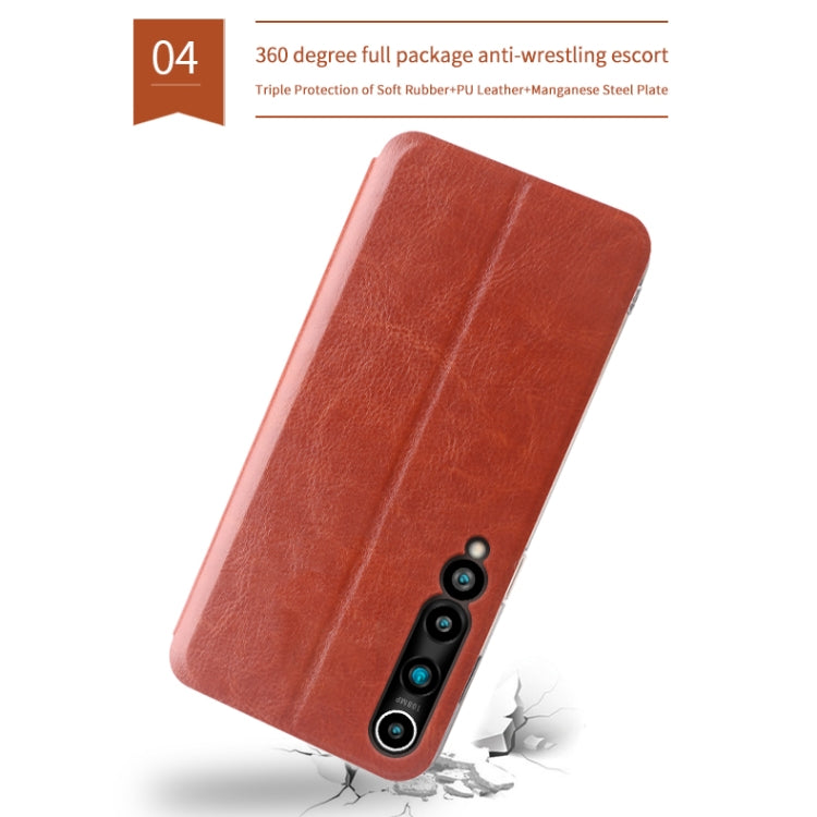For Xiaomi Mi 10 Pro MOFI Rui Series Classical Leather Embedded Steel Plate All-inclusive Horizontal Flip PU Leather Case(Red)