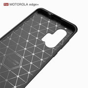 For Motorola Moto Edge Plus 2020 Brushed Texture Carbon Fiber TPU Case(Black)