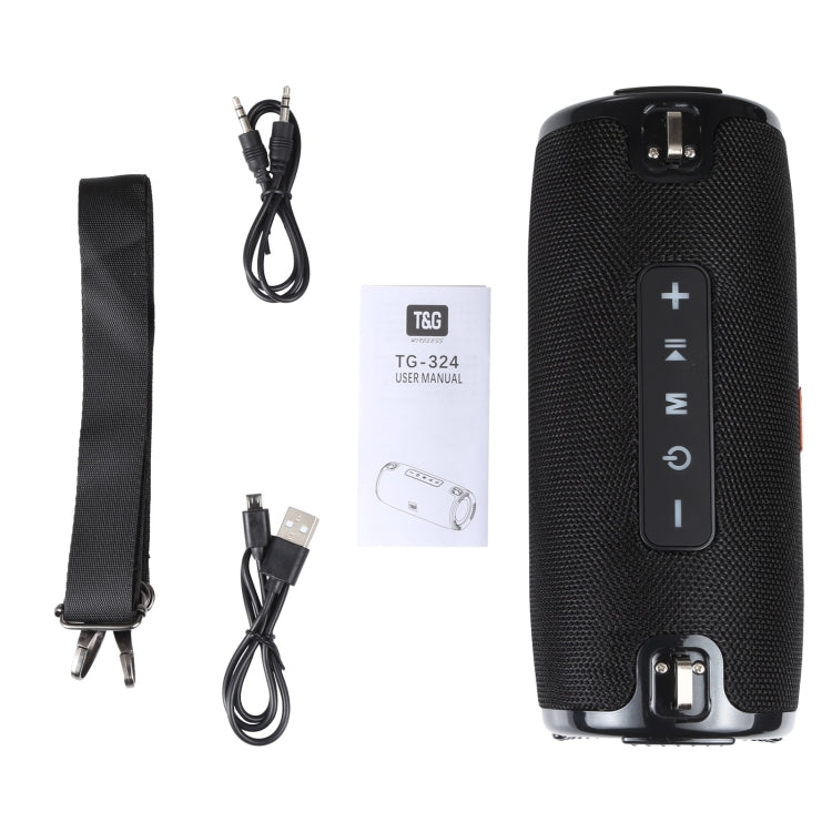 T&G TG-324 TWS Portable Columnar Bluetooth Speaker MP3 Player(Black)