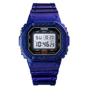 Skmei 1608 Multi-Function Student Electronic Watch Water-resistant Timing Silicone Sports Watch(Blue)