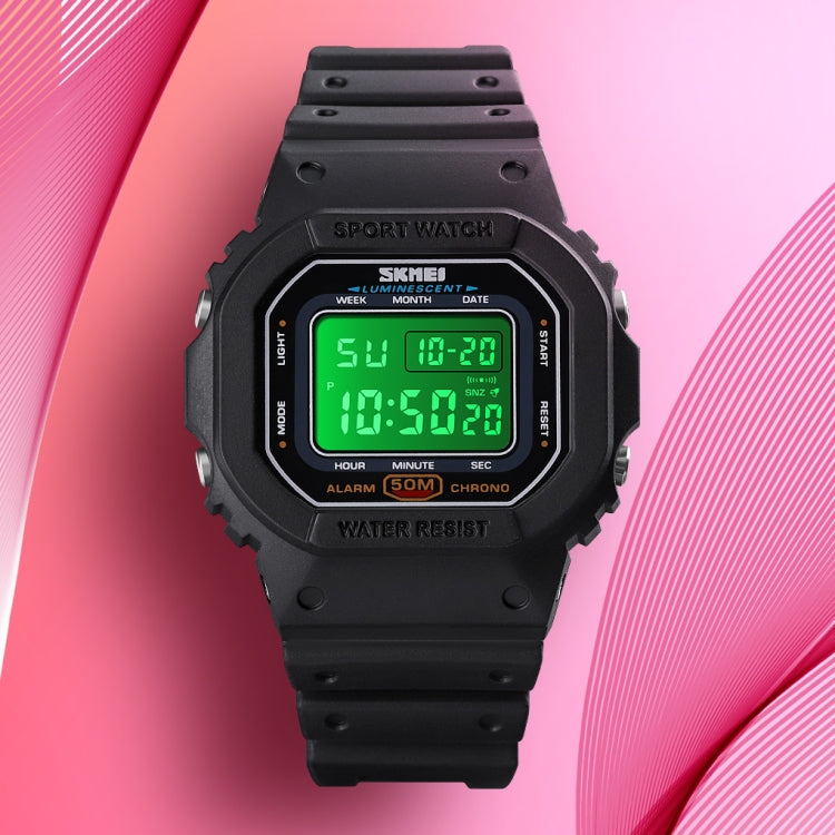 Skmei 1608 Multi-Function Student Electronic Watch Water-resistant Timing Silicone Sports Watch(Blue)