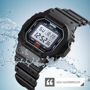 Skmei 1608 Multi-Function Student Electronic Watch Water-resistant Timing Silicone Sports Watch(Blue)