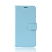 For OPPO Realme C3 (3 Cameras) Litchi Texture Horizontal Flip Protective Case with Holder & Card Slots & Wallet(Blue)