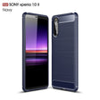 For Sony Xperia 10 II Brushed Texture Carbon Fiber TPU Case(Navy Blue) - Sony Cases by PMC TechLife | Online Shopping South Africa | PMC TechLife