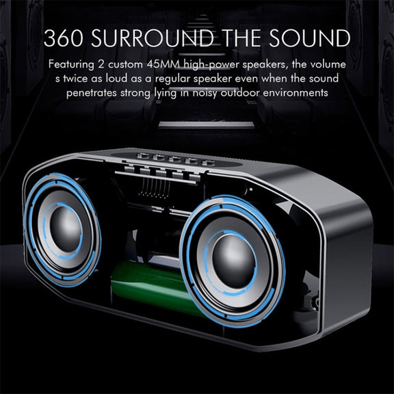 M5 Cool Owl Design Bluetooth Speaker LED Flash Wireless Loudspeaker FM Radio Alarm TF Card(Black)