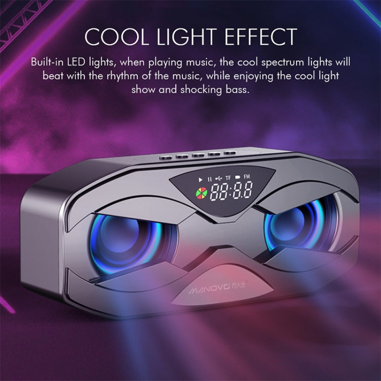 M5 Cool Owl Design Bluetooth Speaker LED Flash Wireless Loudspeaker FM Radio Alarm TF Card(Rose Gold)