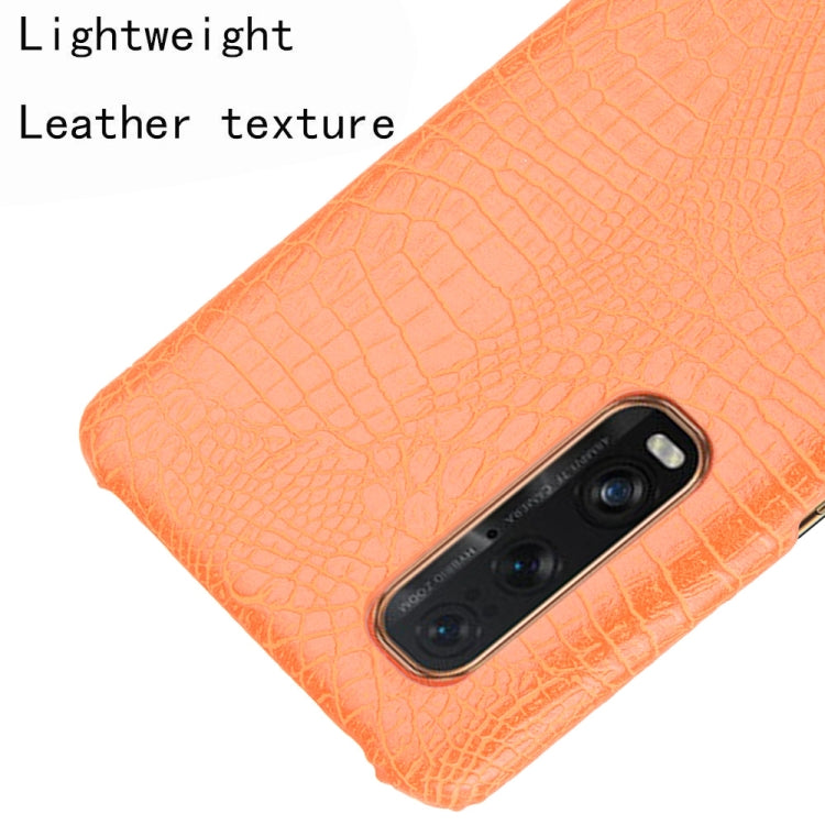 For Oppo Find X2 Pro Shockproof Crocodile Texture PC + PU Case(Orange)