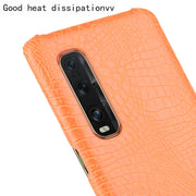 For Oppo Find X2 Pro Shockproof Crocodile Texture PC + PU Case(Orange)