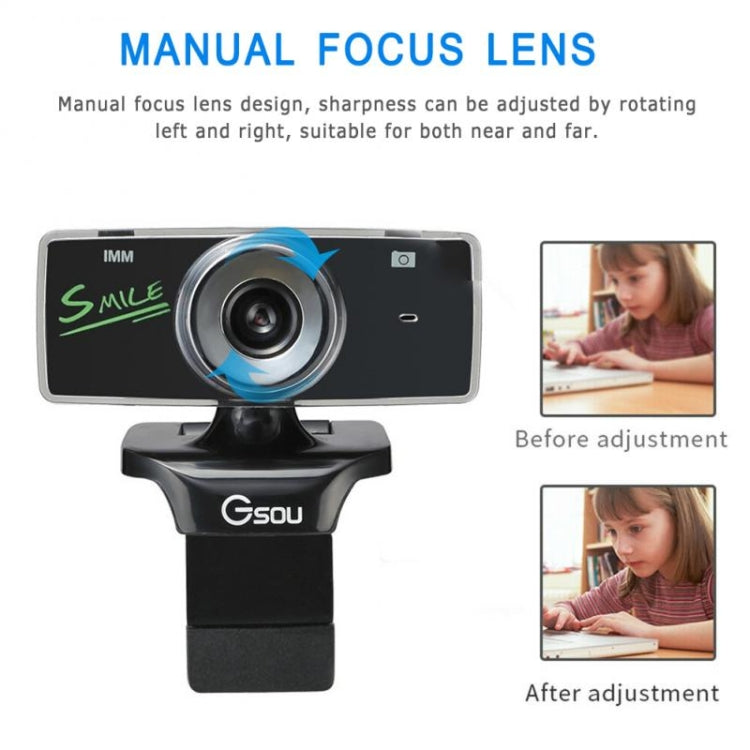 Gsou B18S HD Webcam Built-in Microphone Smart Web Camera USB Streaming Live Camera With Noise Cancellation