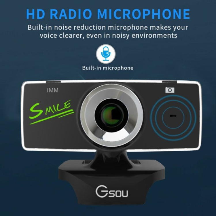 Gsou B18S HD Webcam Built-in Microphone Smart Web Camera USB Streaming Live Camera With Noise Cancellation