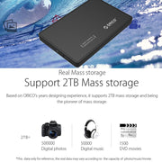 ORICO 2588US3-V1 2.5 inch USB3.0 Hard Drive Enclosure(Black)