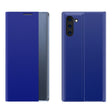 For Galaxy Note 10 Plain Texture Cloth Attraction Flip Holder Leather Phone Case(Blue) - Galaxy Phone Cases by PMC TechLife | Online Shopping South Africa | PMC TechLife
