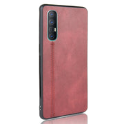 For Oppo Find X2 Neo Shockproof Sewing Cow Pattern Skin PC + PU + TPU Case(Red)
