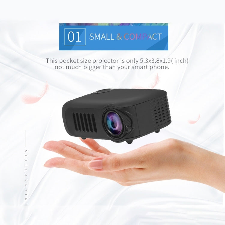 A2000 Portable Projector 800 Lumen LCD Home Theater Video Projector, Support 1080P, US Plug (Orange)