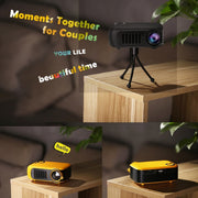 A2000 Portable Projector 800 Lumen LCD Home Theater Video Projector, Support 1080P, US Plug (Orange)