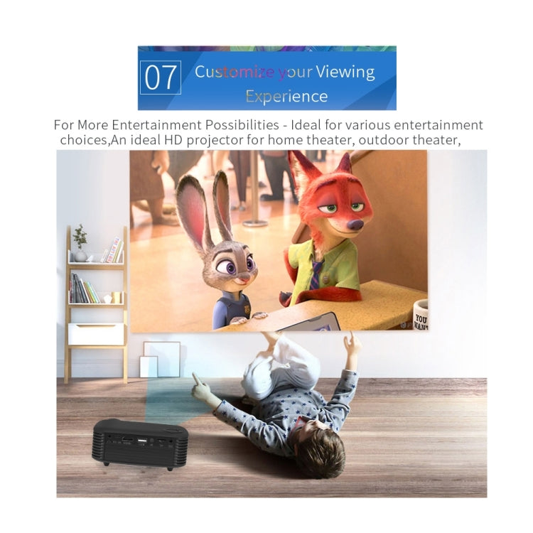 A2000 Portable Projector 800 Lumen LCD Home Theater Video Projector, Support 1080P, US Plug (Orange)