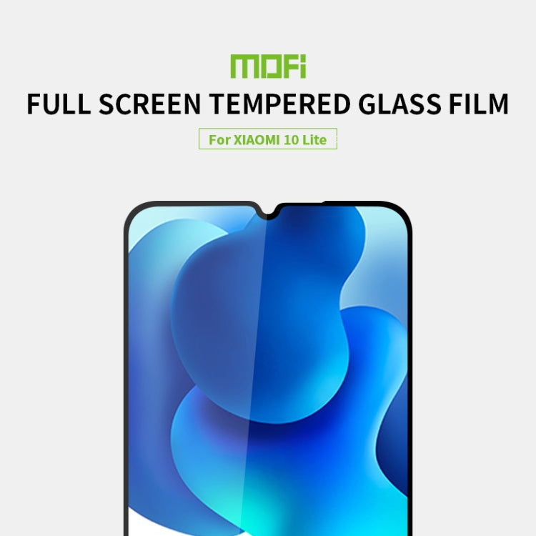 For Xiaomi 10 Lite MOFI 9H 2.5D Full Screen Tempered Glass Film(Black)