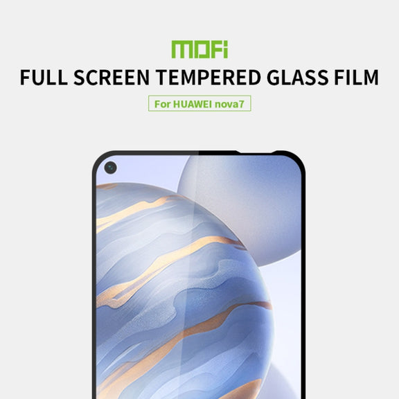 For Huawei Honor 30 / Nova7 MOFI 9H 2.5D Full Screen Tempered Glass Film(Black)