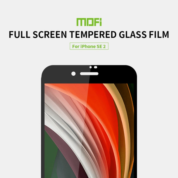 For iPhone SE 2020 MOFI 9H 2.5D Full Screen Tempered Glass Film(Black)