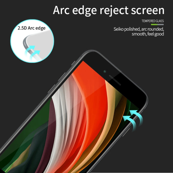 For iPhone SE 2020 MOFI 9H 2.5D Full Screen Tempered Glass Film(Black)