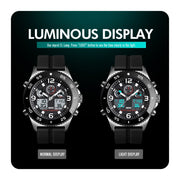 SKMEI 1538 Multi-Function Time Large Dial Steel Belt Men  Casual Sports Electronic Watch(Black-Silicone Belt)