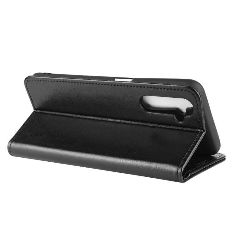 For OPPO Realme 6 R64 Texture Single Horizontal Flip Protective Case with Holder & Card Slots & Wallet& Photo Frame(Black)