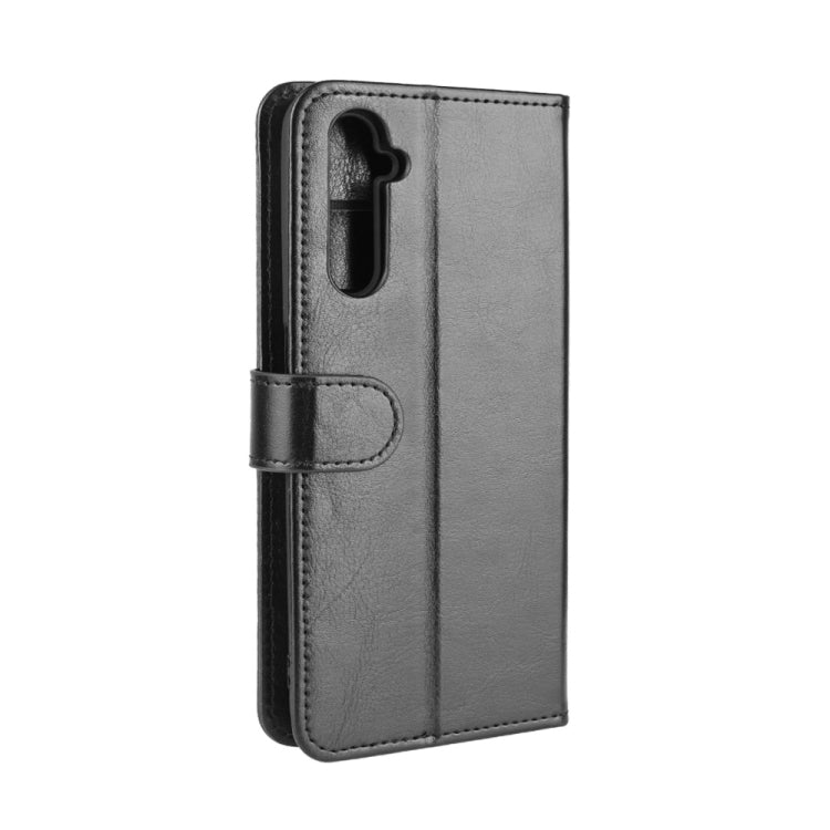 For OPPO Realme 6 R64 Texture Single Horizontal Flip Protective Case with Holder & Card Slots & Wallet& Photo Frame(Black)