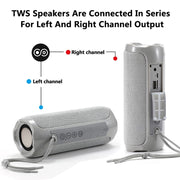 T&G TG191 10W Water-resistant Bluetooth Speaker Stereo Double Diaphragm Subwoofer Portable Audio FM Radio(Gray)
