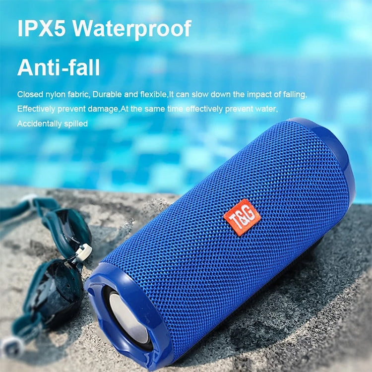 T&G TG191 10W Water-resistant Bluetooth Speaker Stereo Double Diaphragm Subwoofer Portable Audio FM Radio(Gray)