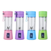 USB Rechargeable Electric Automatic Vegetable Fruit Citrus Orange Juice Maker Cup Mixer Bottle (380ML)(6 Blades Green)