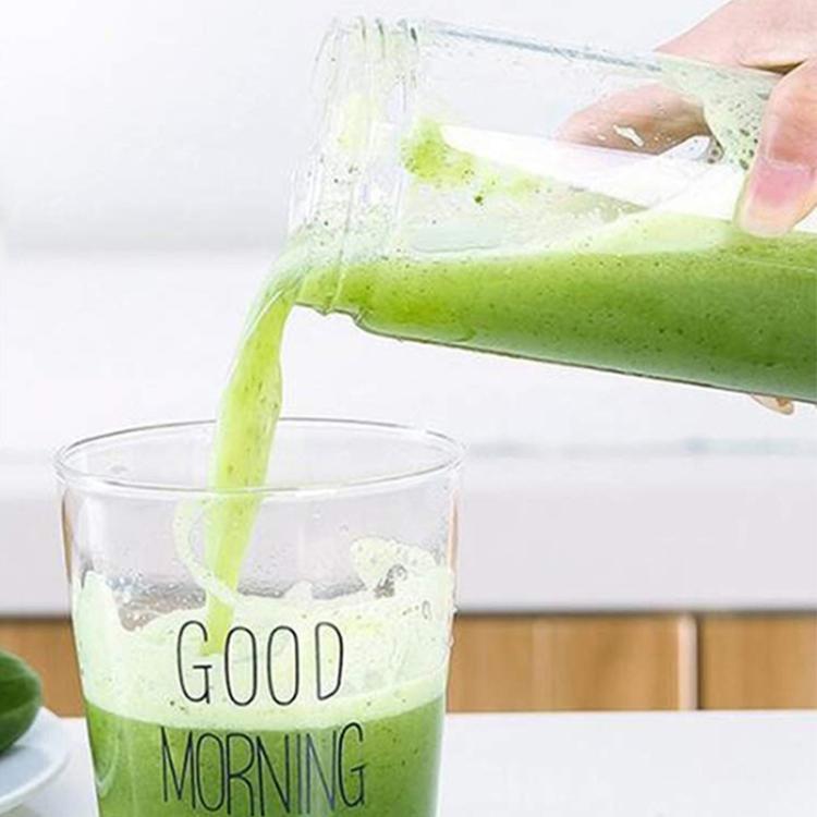 USB Rechargeable Electric Automatic Vegetable Fruit Citrus Orange Juice Maker Cup Mixer Bottle (380ML)(6 Blades Blue)
