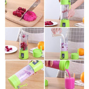 USB Rechargeable Electric Automatic Vegetable Fruit Citrus Orange Juice Maker Cup Mixer Bottle (380ML)(6 Blades Purple)