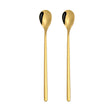 2 PCS Stainless Steel Spoon Creative Coffee Spoon Bar Ice Spoon Gold Plated Long Stirring Spoon, Style:Round Spoon, Color:Gold - free shipping - PMC TechLife - Order now!