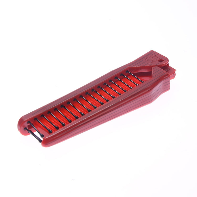 Portable Travel Folding Comb Anti-static Massage Comb(Yellow Wood Grain)