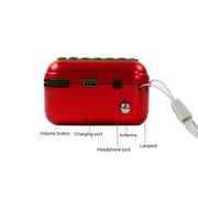 Portable Rechargeable FM Radio Receiver Speaker, Support USB / TF Card / Music MP3 Player(Red)