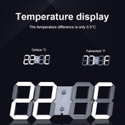 LED Digital Clock Living Room Wall Clock Creative WIFI Clock US Plug, Style:4 Bit WIFI, Color:Hollow Red