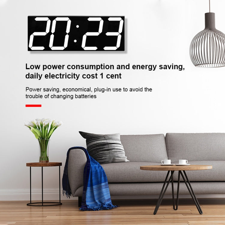 LED Digital Clock Living Room Wall Clock Creative WIFI Clock US Plug, Style:4 Bit WIFI, Color:Hollow Red