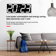 LED Digital Clock Living Room Wall Clock Creative WIFI Clock US Plug, Style:4 Bit WIFI, Color:Hollow Red